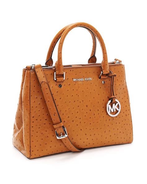 michael michael kors handbag bedford ostrich tote brown|michael michael kors handbag bedford ostrich tote .